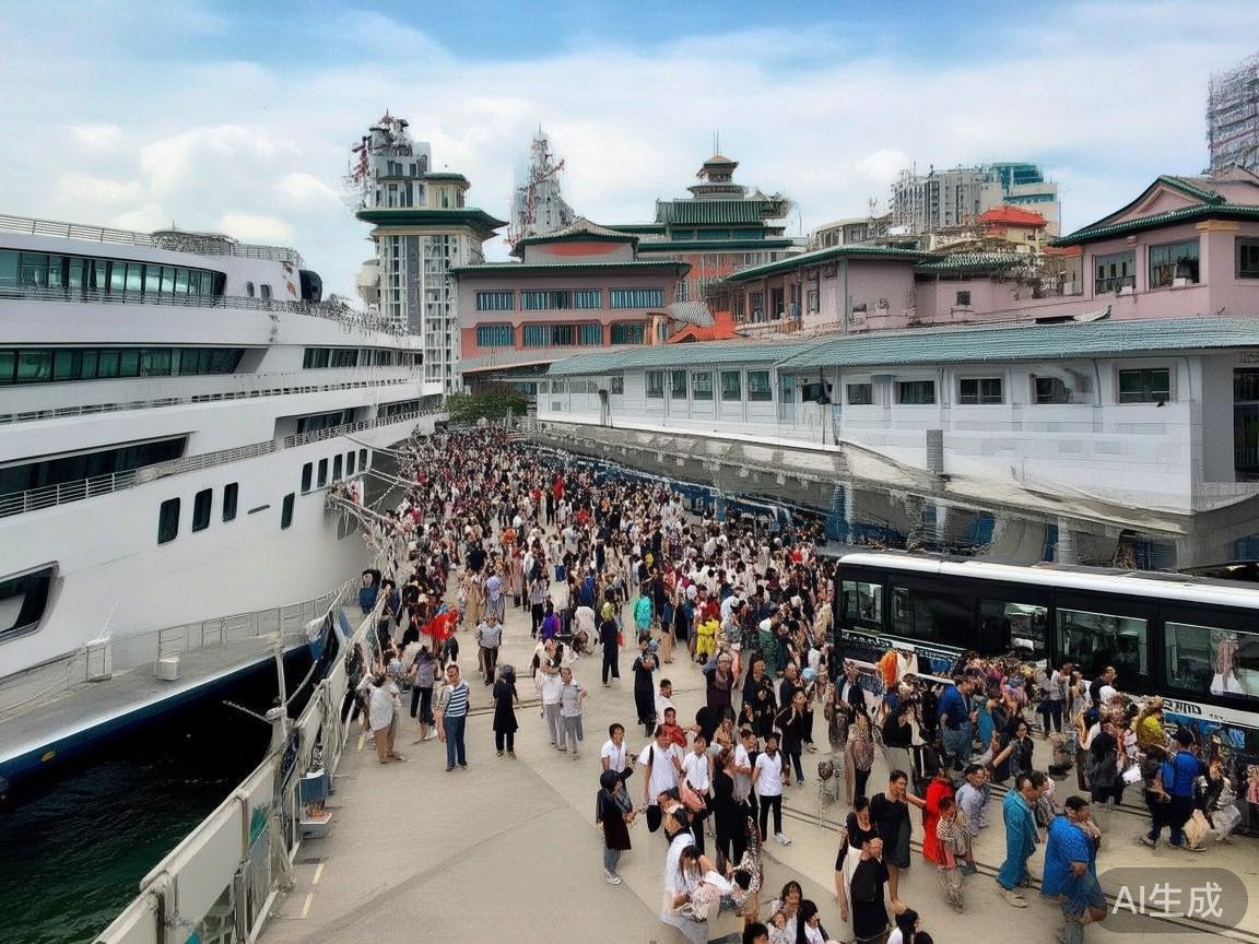 轮渡及高速巴士
对于从邻近的珠海、香港等地的游客